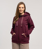 Rozpinana bluza oversize z kapturem LIDIA 5657 WINE