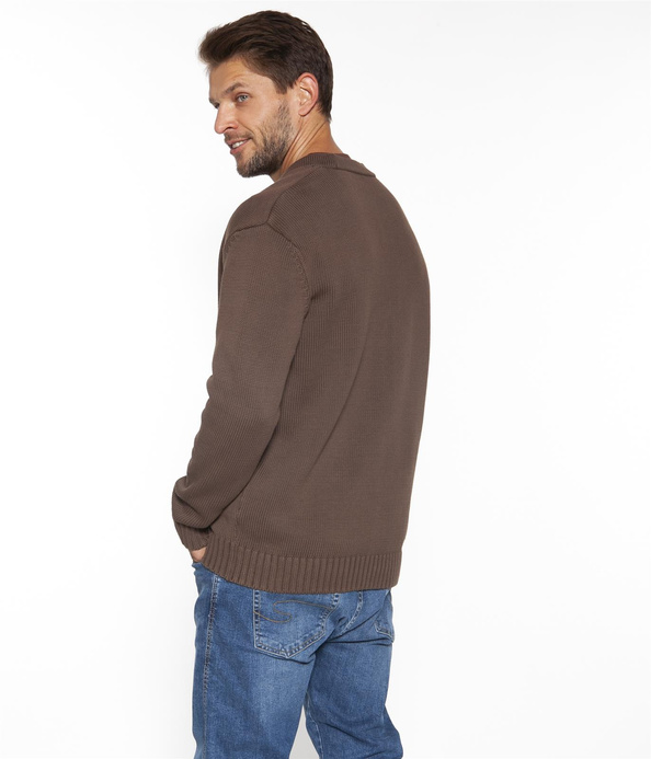 Krótki kardigan męski z bawełny organicznej SEGAN ORGANIC CHESTNUT