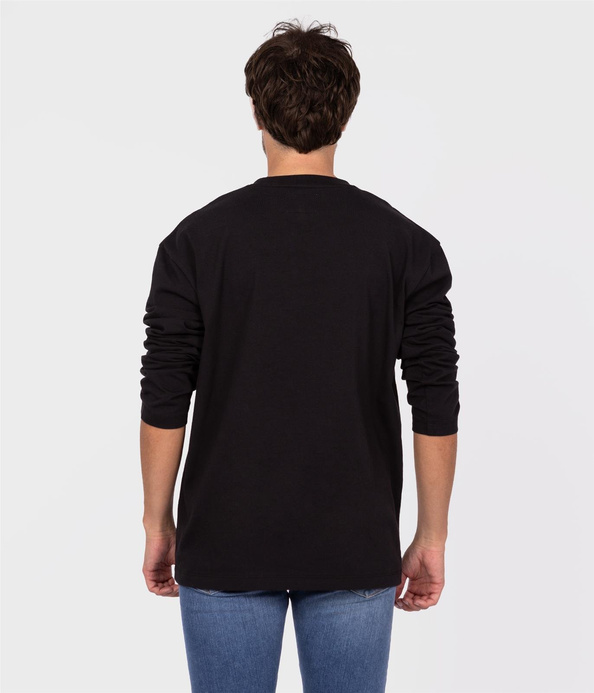 T-shirt z długim rękawem i kieszenią MARLO 6185 BLACK