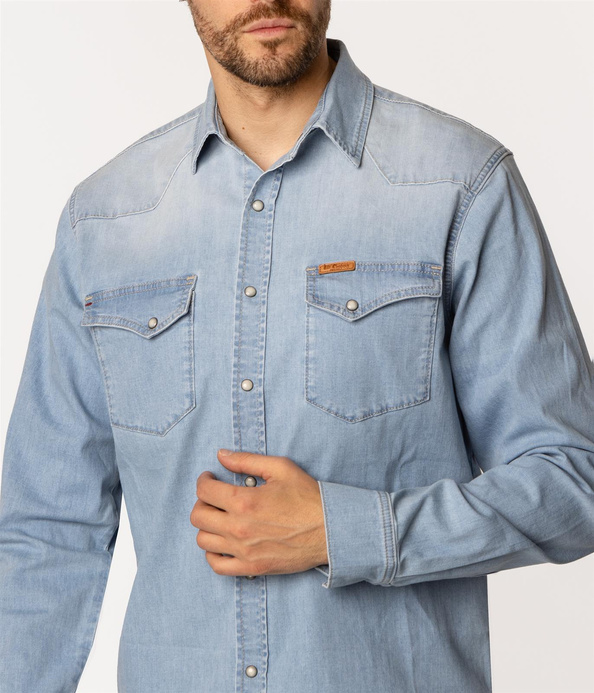 Jeansowa koszula męska TORRES 3161 LIGHT USED