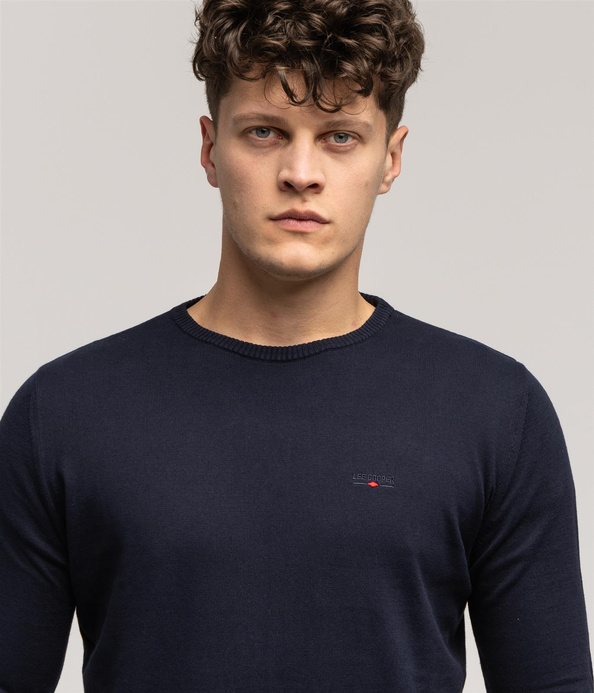 Sweter z bawełny organicznej ANDY ORGANIC NAVY