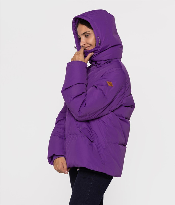 Puchowa kurtka z kapturem LINDA 4600 AMARANT PURPLE
