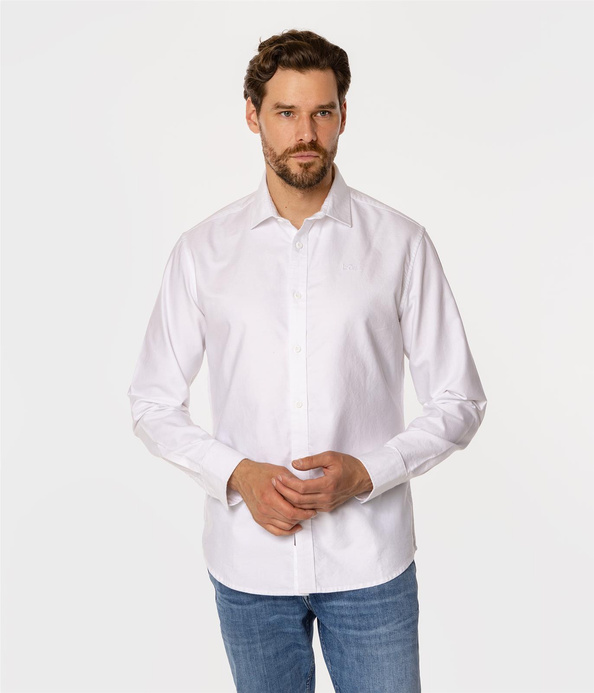 Koszula męska slim LIAM OXFORD WHITE