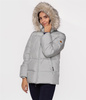 Puchowa kurtka z futrzastym kapturem LILA 2125 GREY