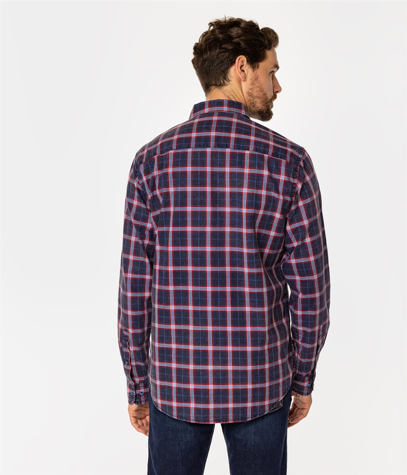 Koszula regular w kratę WILL 9307 NAVY INDIGO