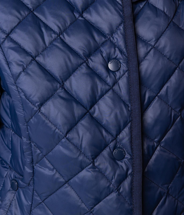 Pikowana puchowa kurtka damska z odpinanym kapturem PIKA2 8809 NAVY