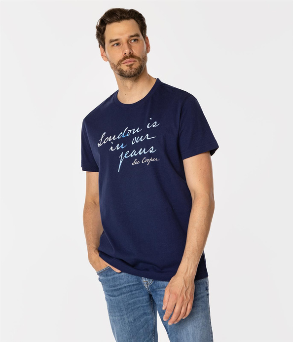 T-shirt męski z nadrukiem LONDON10 1016 MEDIEVAL BLUE