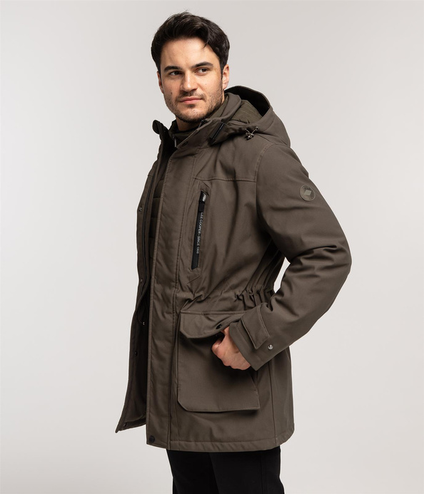 Płaszcz z kapturem i podpinką APOLLO 3808 KHAKI