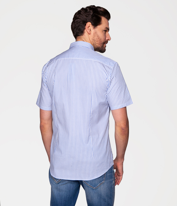 Koszula męska slim w paski RALPH2 2467 SKY BLUE