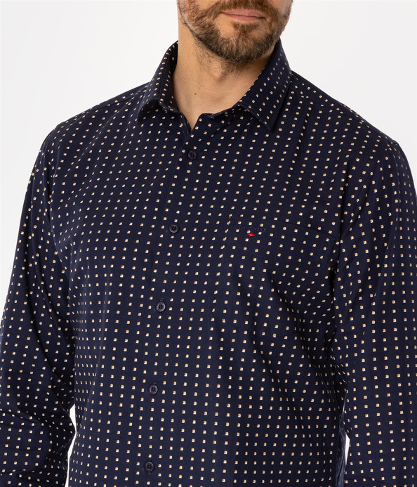 Koszula meska slim z mikroprintem WINDSOR 62MP NAVY