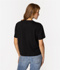 T-shirt damski z lnem CROPPED 8515 BLACK