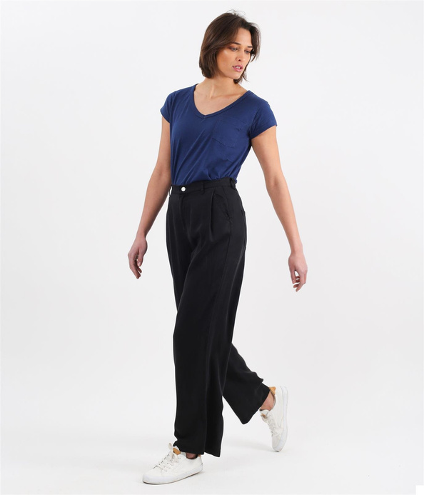 Luźne spodnie z lyocellu LUIDIA 8124 BLACK