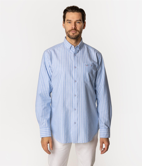 Koszula męska comfort z długim rękawem NEW TENBY PL39 BLUE