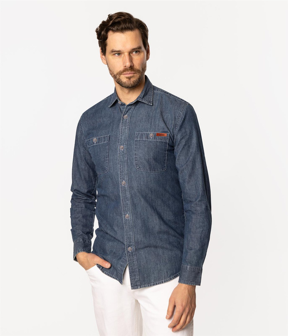 Koszula męska jeansowa PESO 7633 STONE