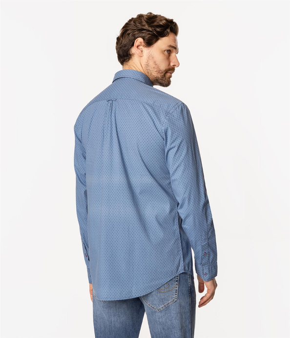 Koszula męska regular z długim rękawem REY ML48 BLUE