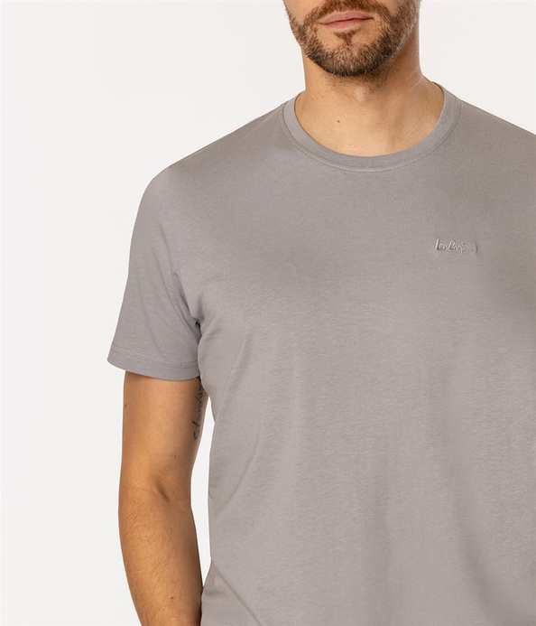 T-shirt z małym haftowanym logo OBUTCH 0875 ALLOY