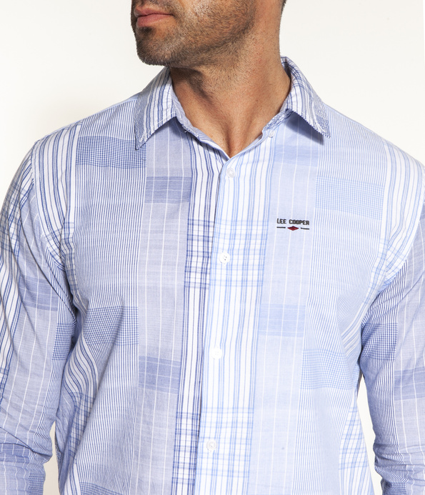 Koszula regular z długim rękawem OSWALD 7008 BLUE