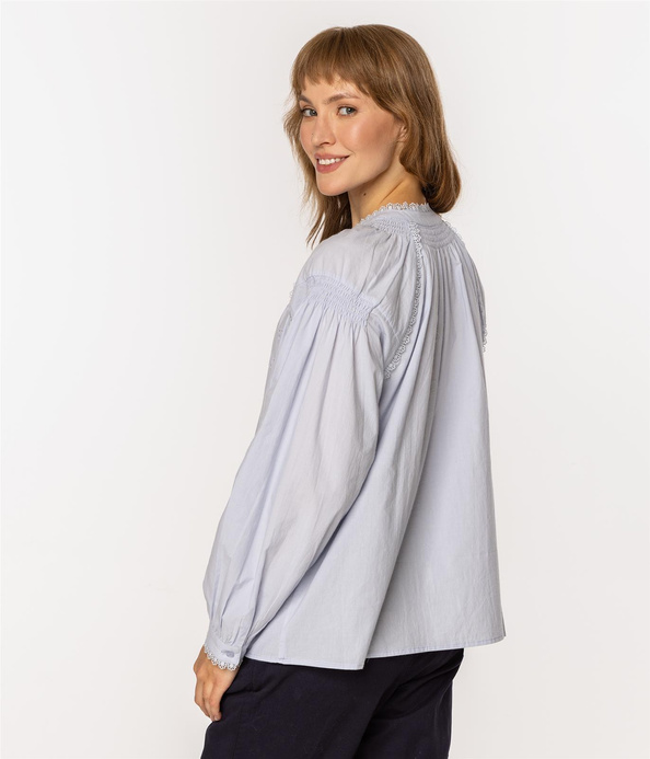 Ażurowa koszula damska z długim rękawem MURCJA 9719 BLUE