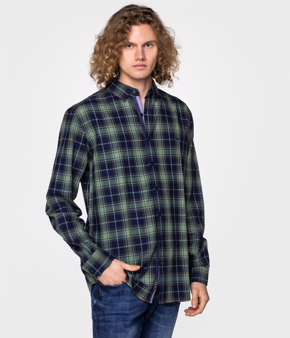 Koszula regular w kratkę TIM 2030 GREEN