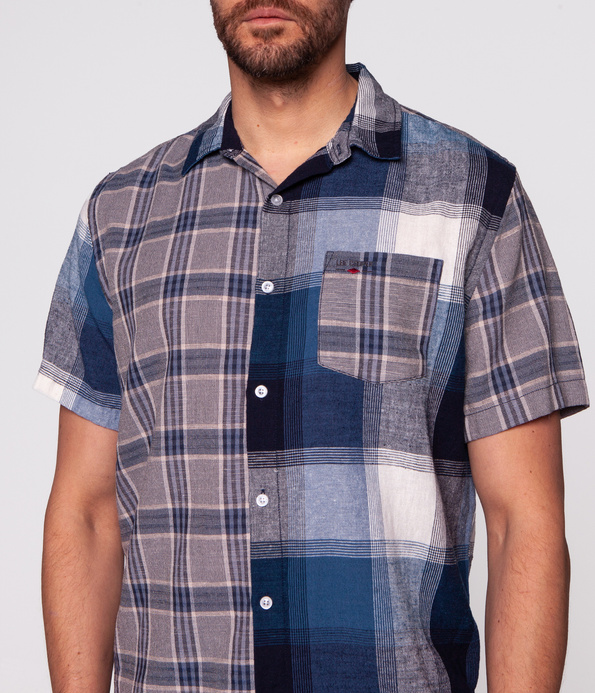 Koszula męska regular w kratę COLEN2 8225 BLUE