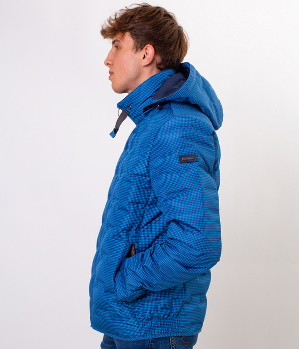 Kurtka puchowa z odpinanym kapturem FREDERIC 3276 BLUE CHECK