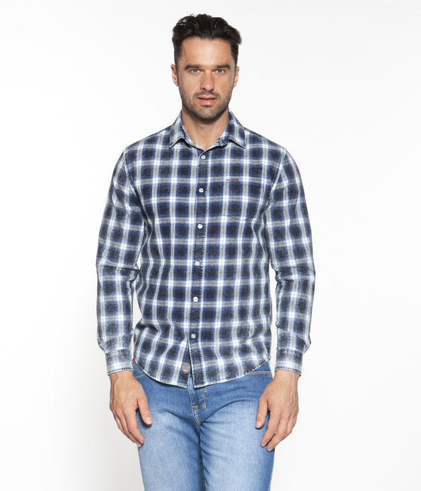 Koszula regular z długim rękawem ORAN 7021 INDIGO