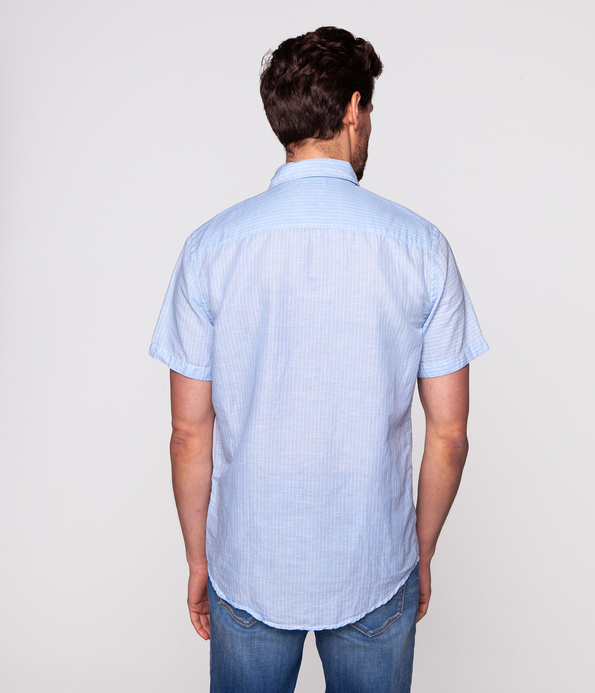 Koszula męska regular z lnem CHRISTIAN2 8008 SKY BLUE