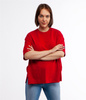 T-shirt oversize z lnem OMENA 8515 RED