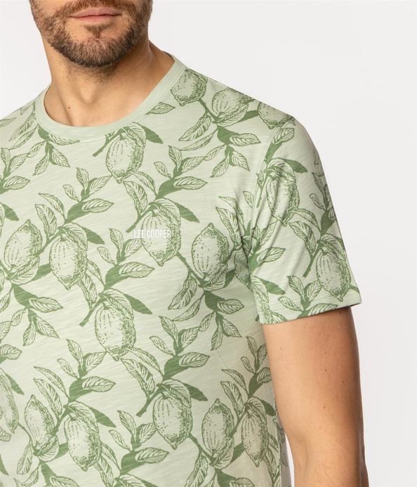 T-shirt męski z nadrukiem LEMON 3170 CAMEO GREEN