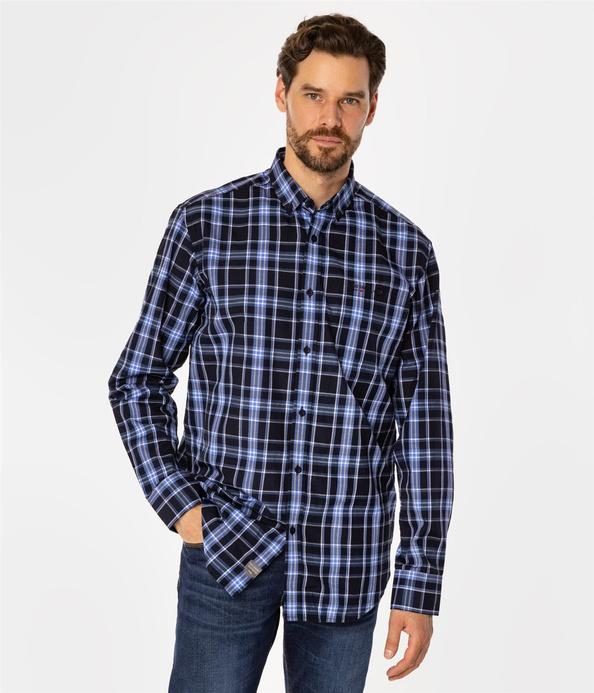 Koszula męska comfort w kratę NEW TENBY 05KZ BLUE