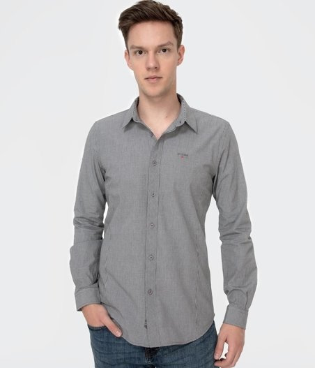 Koszula slim w bardzo drobną kratę DANIELS KZ15 GREY