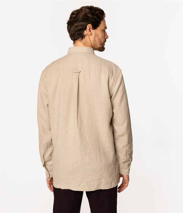 Lniana koszula męska comfort z długim rękawem RODOS 2020 ANCIENT SCROLL