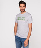 T-shirt slim z nadrukiem OFFICE 2020 GREY MELANGE