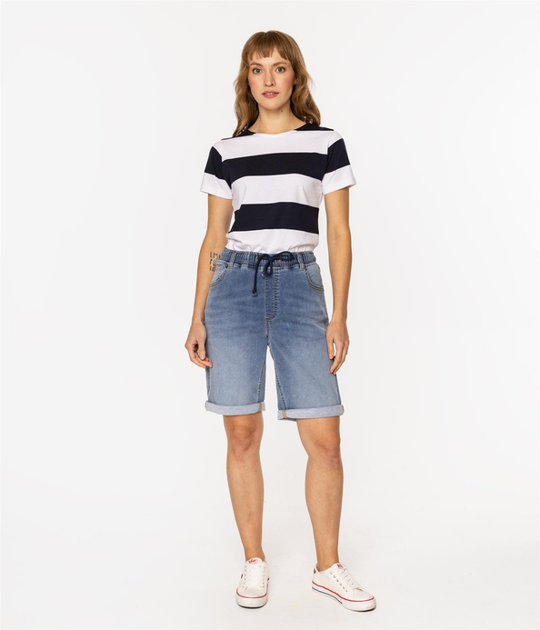 Bermudy damskie regular ADELA 1422 WASHED BLUE