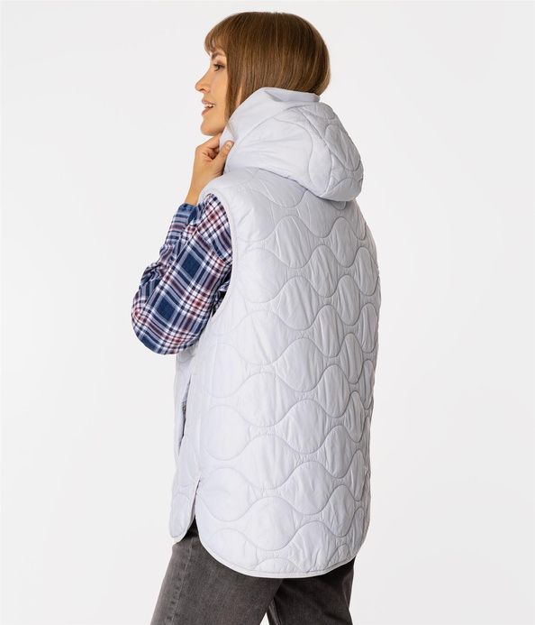 Kamizelka damska oversize z kapturem IDA 8912 NIMBUS CLOUD