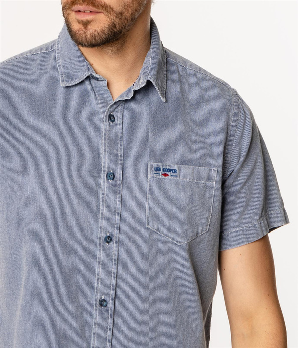 Koszula męska regular z krótkim rękawem WILL2 1141 DENIM INDIGO