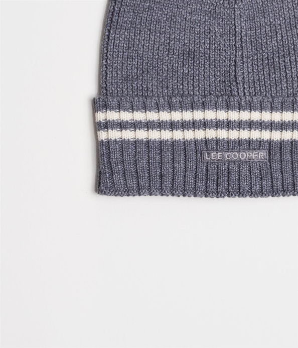 Czapka zimowa męska z wełną merino 5054 GREY STRIPES