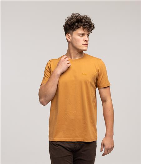 Klasyczny t-shirt z okrągłym dekotem OBUTCH 0875 BROWN SUGAR