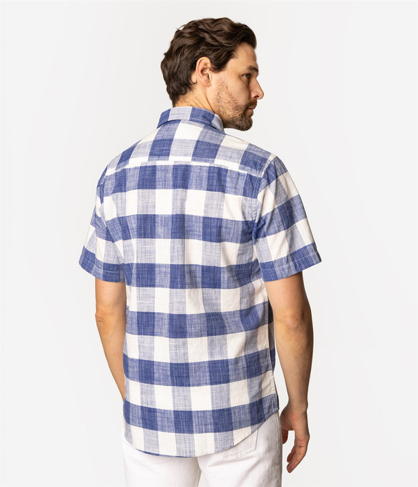 Koszula męska regular z krótkim rękawem WILL2 1108 BLUE