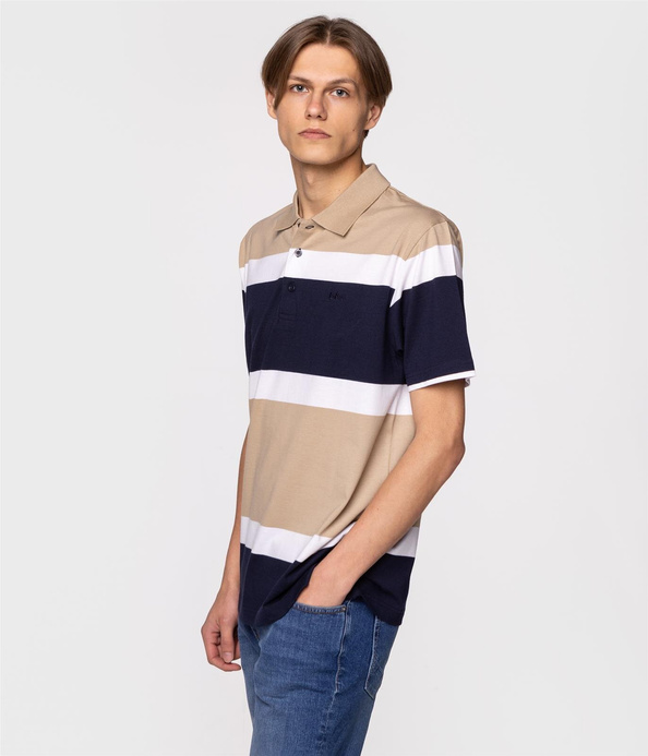 Koszulka polo w poziome pasy ABEL 4136 SAFARI