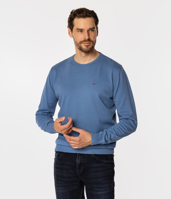 Sweter męski z bawełny organicznej ANDY ORGANIC CORONET BLUE