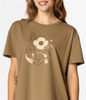 T-shirt damski z nadrukiem FLOWERS7 1145 COVERT GREEN