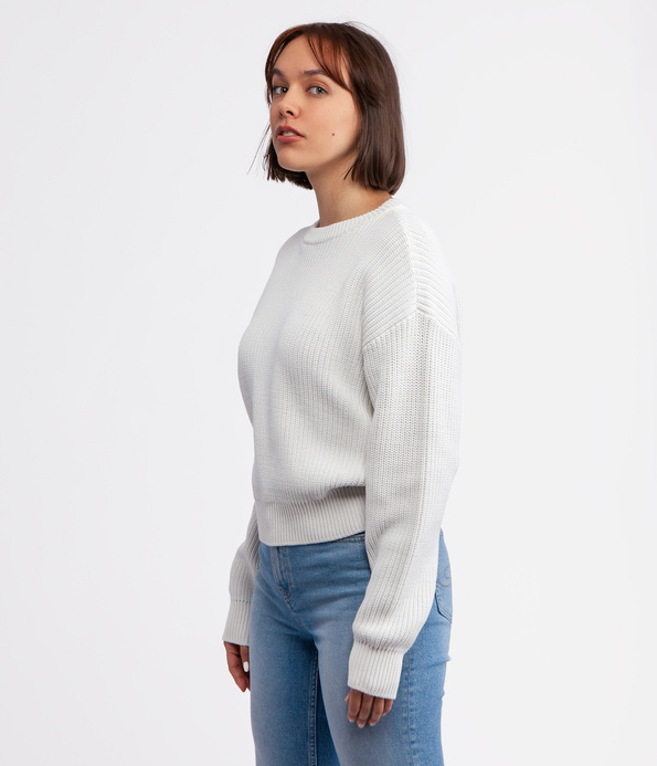 Sweter damski z bawełny organicznej YANA ORGANIC MARSHMALLOW