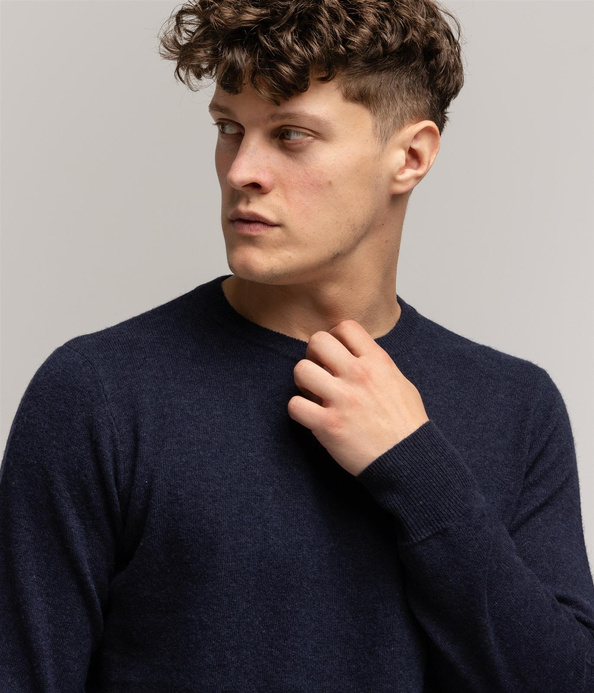 Sweter z jagnięcej wełny LONI MERA NAVY