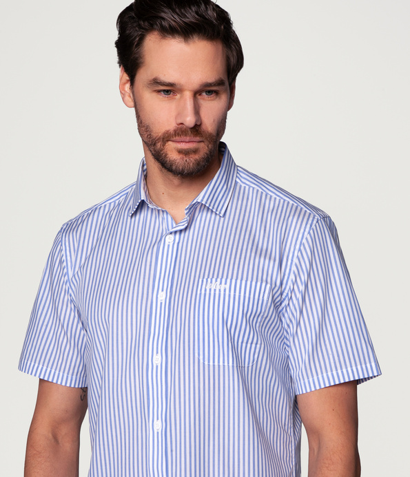 Koszula męska slim w paski RALPH2 2467 SKY BLUE