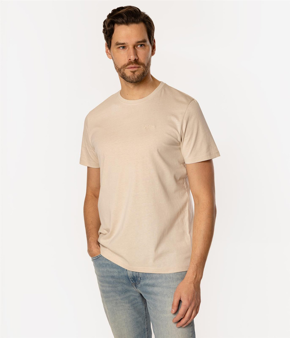 T-shirt z małym haftowanym logo OBUTCH 0875 ANCIENT SCROLL