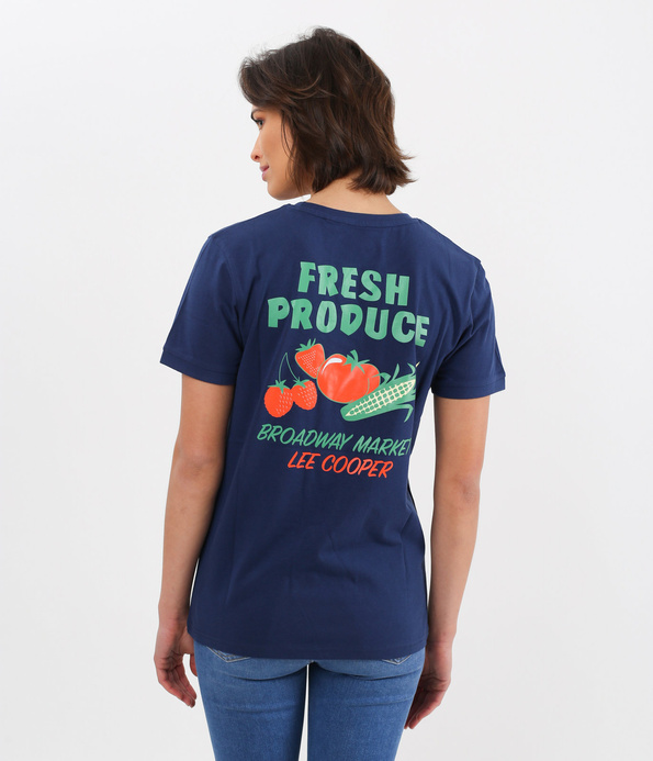 T-shirt unisex z dużym nadrukiem na plecach UNI FRESH 3933 MEDIEVAL BLUE