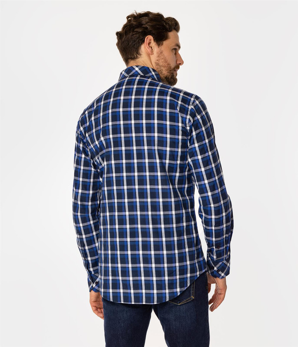 Koszula meska slim w kratę MALT 13KZ BLUE