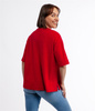 T-shirt oversize z lnem OMENA 8515 RED