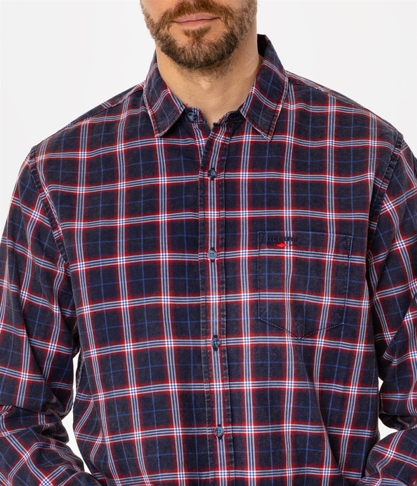 Koszula regular w kratę WILL 9307 NAVY INDIGO